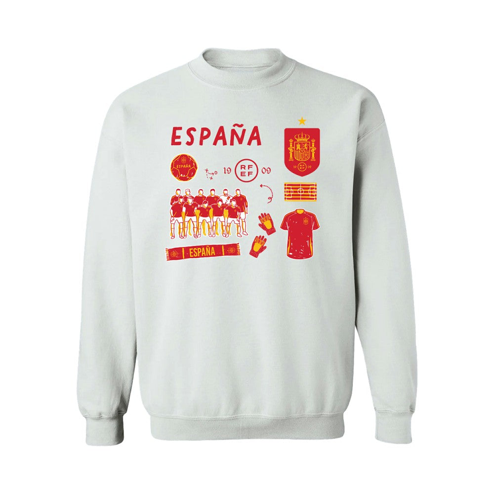 Spain National Team Vive La Fete Women's Impressions Icons Sweatshirt -  White