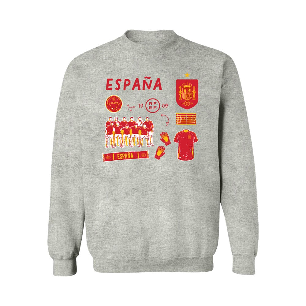 Spain National Team Vive La Fete Women's Impressions Icons Sweatshirt -  Gray