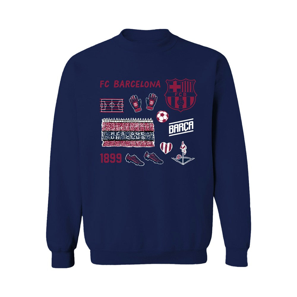 Barcelona Vive La Fete Women's Impressions Icons Sweatshirt -  Navy