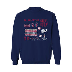Barcelona Vive La Fete Women's Impressions Icons Sweatshirt -  Navy