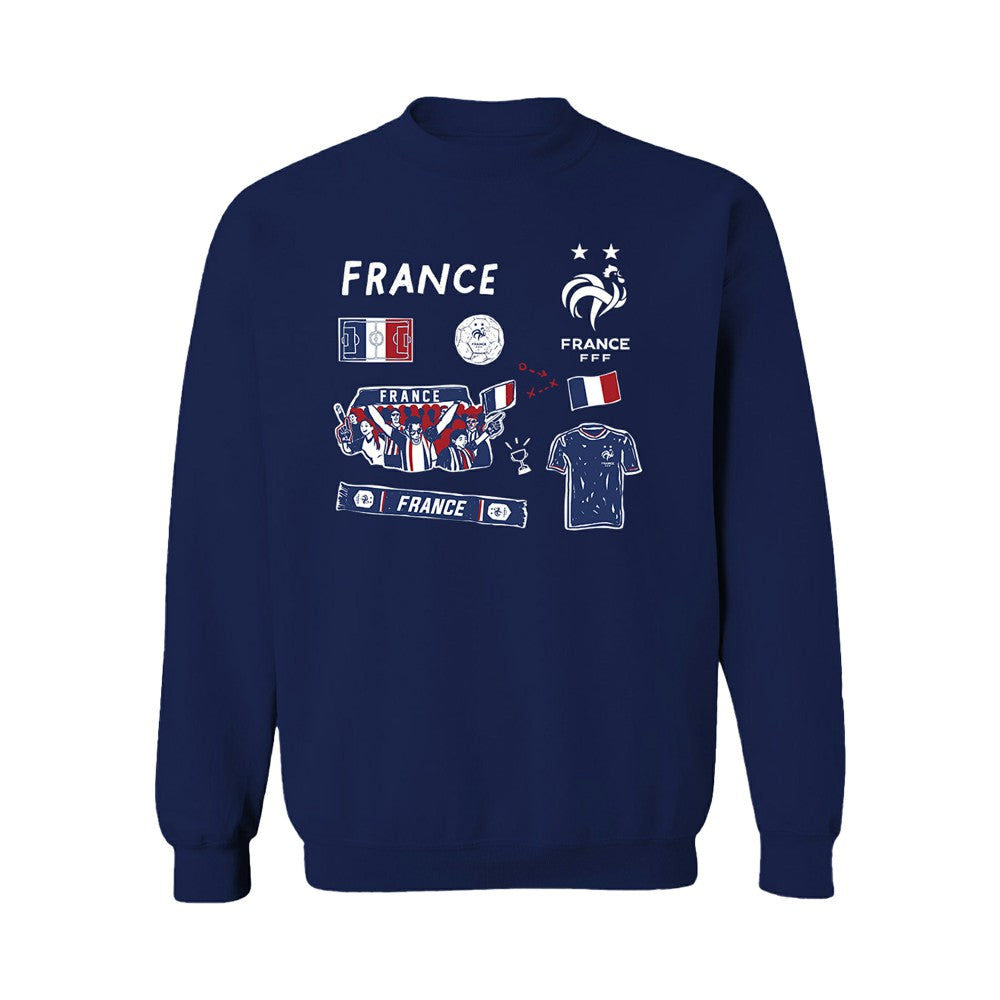 France National Team Vive La Fete Women's Impressions Icons Sweatshirt -  Navy