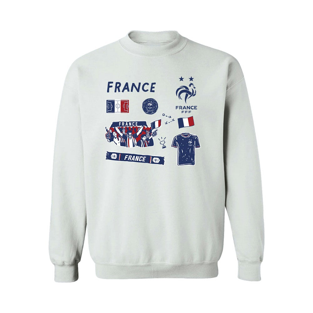 France National Team Vive La Fete Women's Impressions Icons Sweatshirt -  White