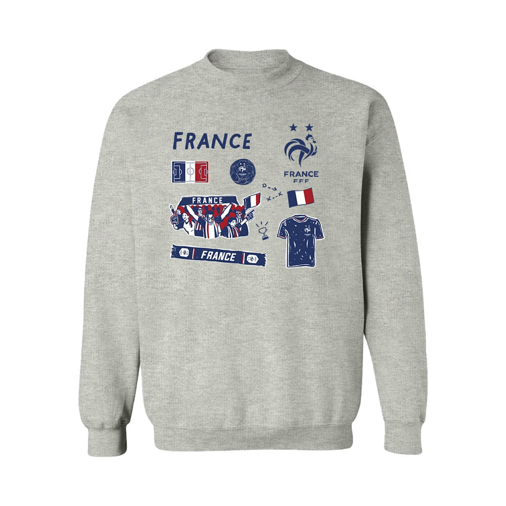 France National Team Vive La Fete Women's Impressions Icons Sweatshirt -  Gray