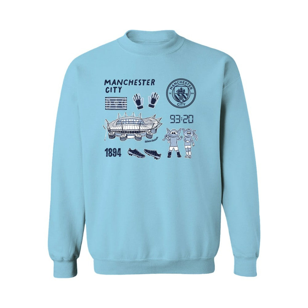 Manchester City Vive La Fete Women's Impressions Icons Sweatshirt -  Light Blue