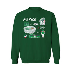 Mexico National Team Vive La Fete Women's Impressions Icons Sweatshirt -  Green