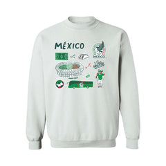 Mexico National Team Vive La Fete Women's Impressions Icons Sweatshirt -  White
