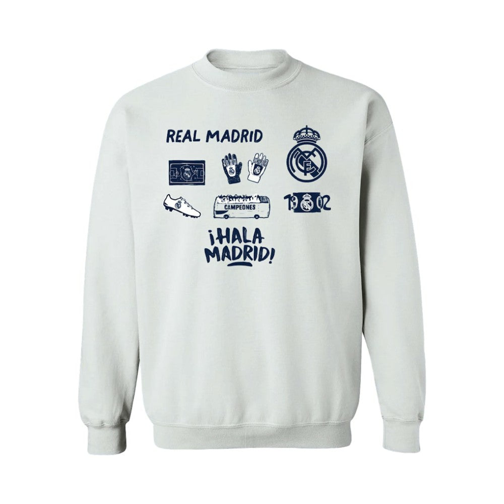 Real Madrid Vive La Fete Women's Impressions Icons Sweatshirt -  White