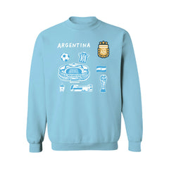 Argentina National Team Vive La Fete Women's Impressions Icons Sweatshirt -  Light Blue