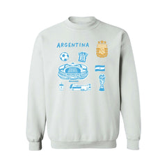 Argentina National Team Vive La Fete Women's Impressions Icons Sweatshirt -  White