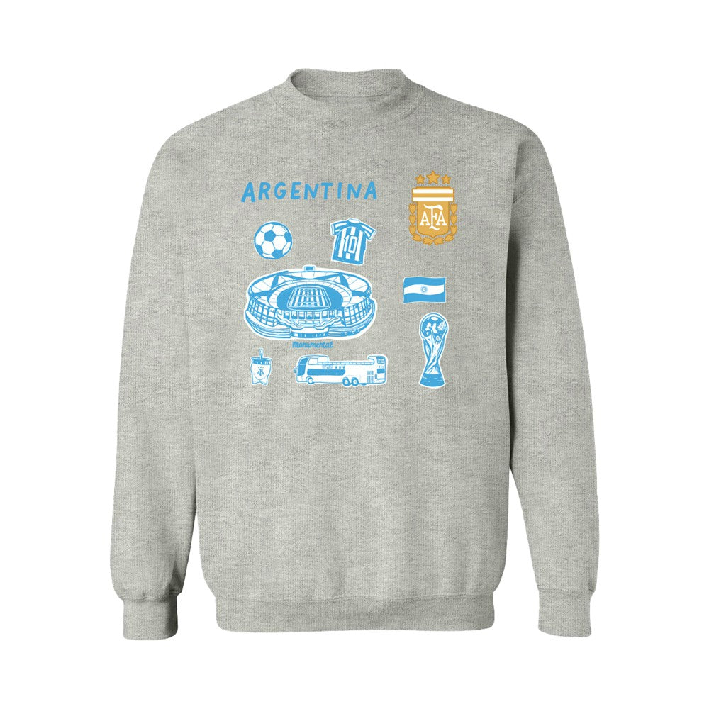 Argentina National Team Vive La Fete Women's Impressions Icons Sweatshirt -  Gray