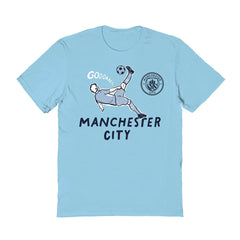 Manchester City Vive La Fete Women's Chilena Style T-Shirt -  Light Blue