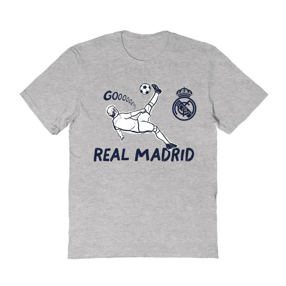 Real Madrid Vive La Fete Women's Chilena Style T-Shirt -  Gray