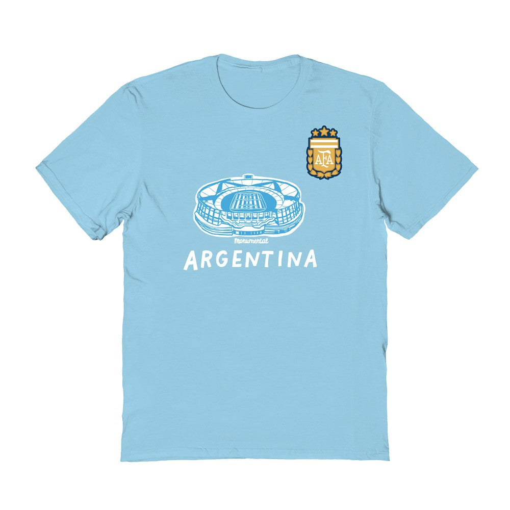 Argentina National Team Vive La Fete Women's Stadium Style T-Shirt -  Light Blue