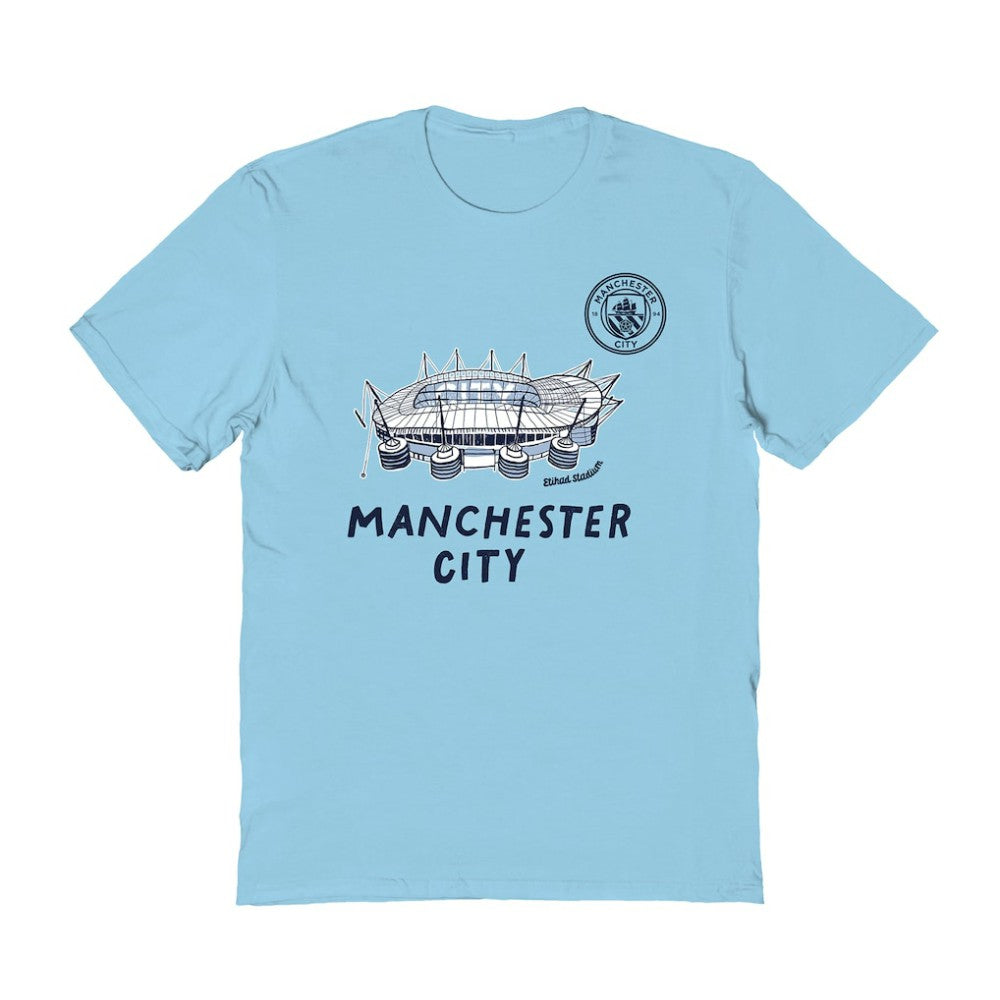 Manchester City Vive La Fete Women's Stadium Style T-Shirt -  Light Blue
