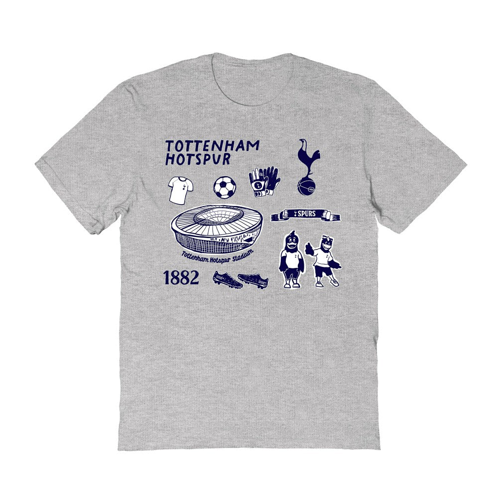 Tottenham Hotspur Vive La Fete Women's Impressions Icons T-Shirt -  Gray