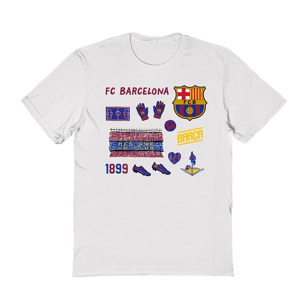Barcelona Vive La Fete Women's Impressions Icons T-Shirt -  White