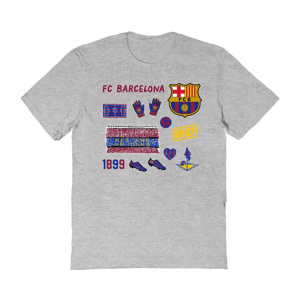 Barcelona Vive La Fete Women's Impressions Icons T-Shirt -  Gray