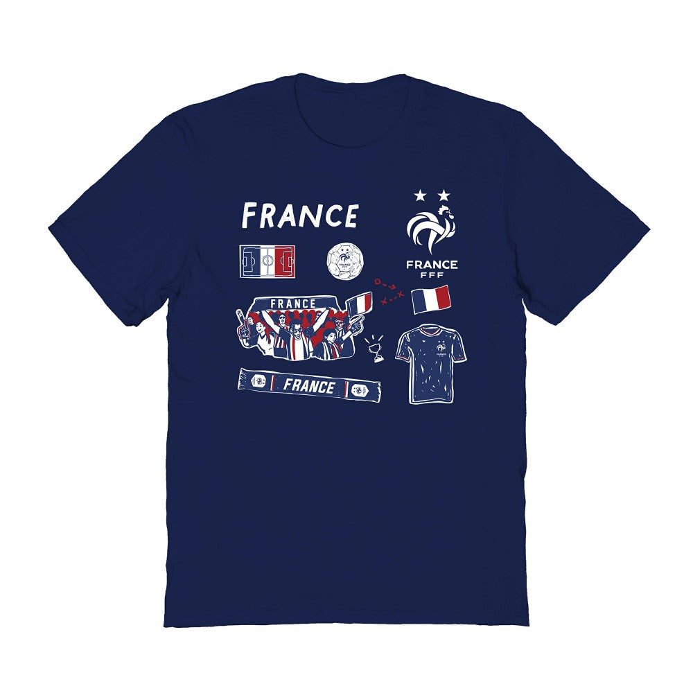 France National Team Vive La Fete Women's Impressions Icons T-Shirt -  Navy