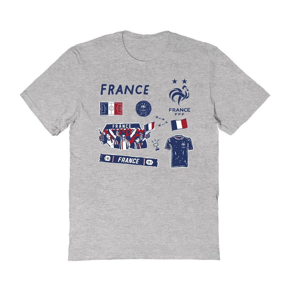 France National Team Vive La Fete Women's Impressions Icons T-Shirt -  Gray