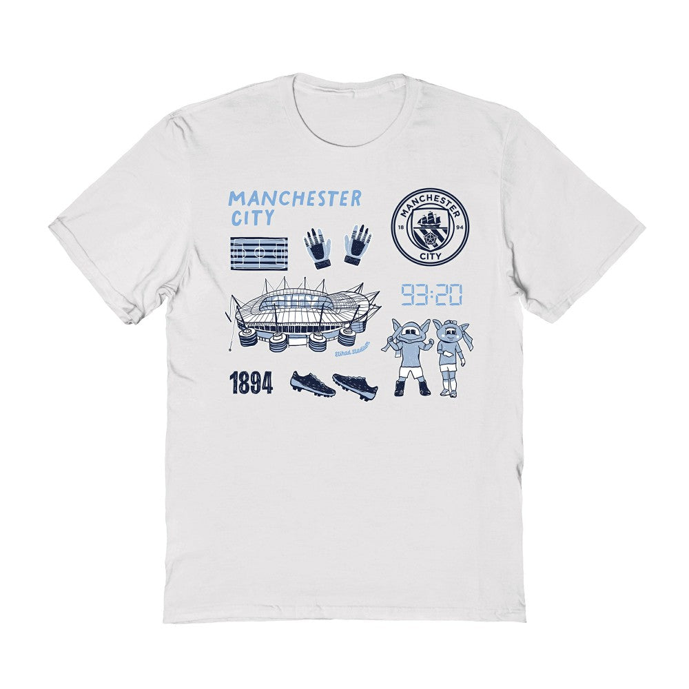 Manchester City Vive La Fete Women's Impressions Icons T-Shirt -  White