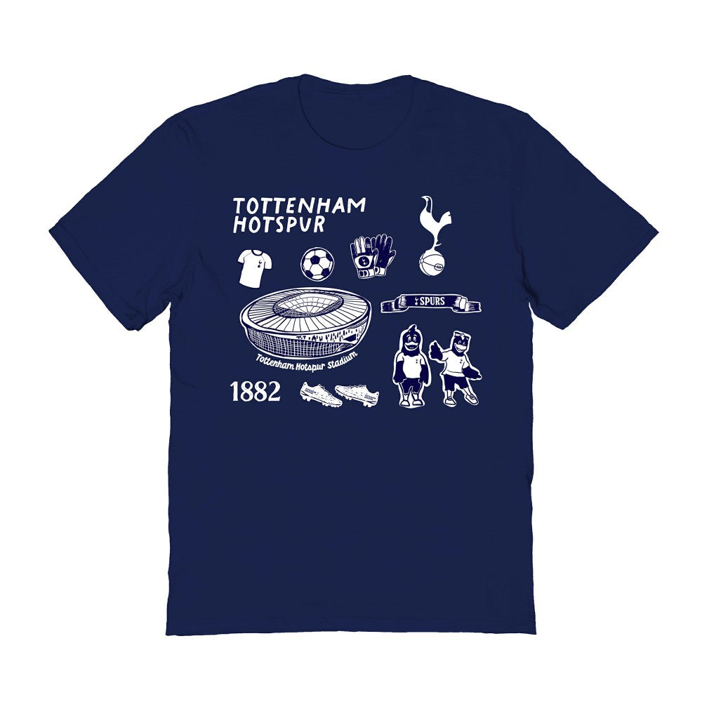 Tottenham Hotspur Vive La Fete Women's Impressions Icons T-Shirt -  Navy