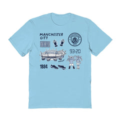 Manchester City Vive La Fete Women's Impressions Icons T-Shirt -  Light Blue