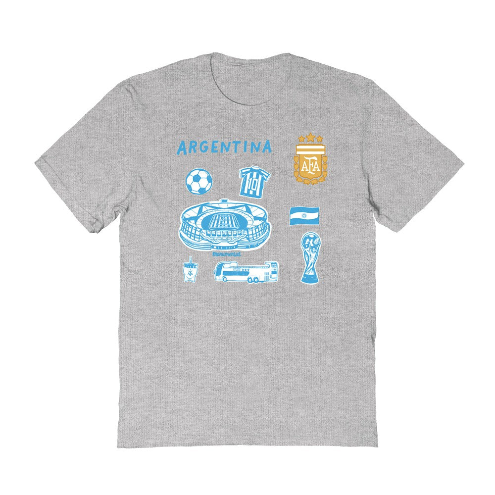 Argentina National Team Vive La Fete Women's Impressions Icons T-Shirt -  Gray