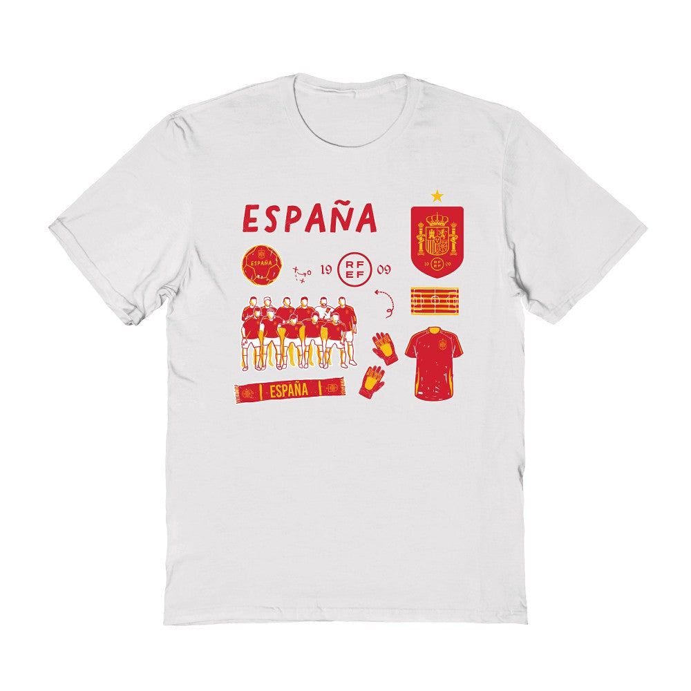 Spain National Team Vive La Fete Women's Impressions Icons T-Shirt -  White