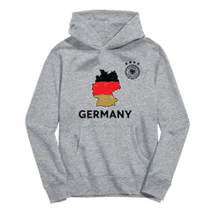 Germany National Team Vive La Fete Youth Map Style Hoodie -  Gray