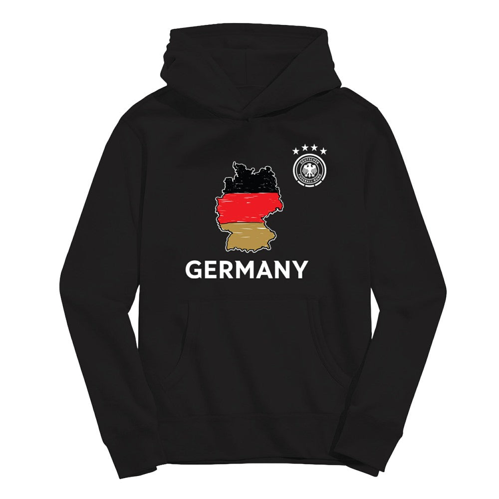 Germany National Team Vive La Fete Youth Map Style Hoodie -  Black