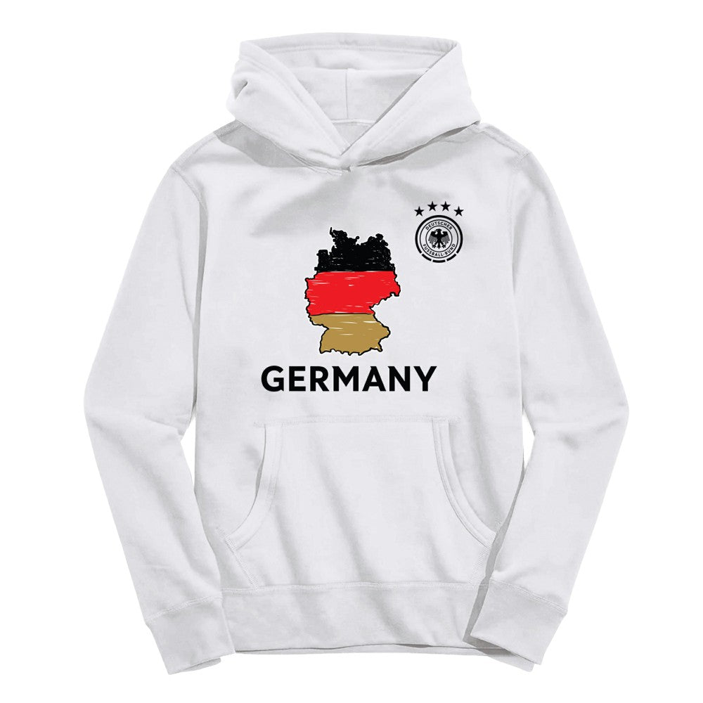 Germany National Team Vive La Fete Youth Map Style Hoodie -  White