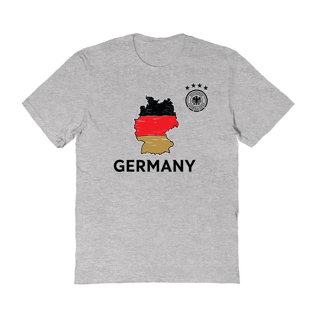 Germany National Team Vive La Fete Adult Map Style T-Shirt -  Gray