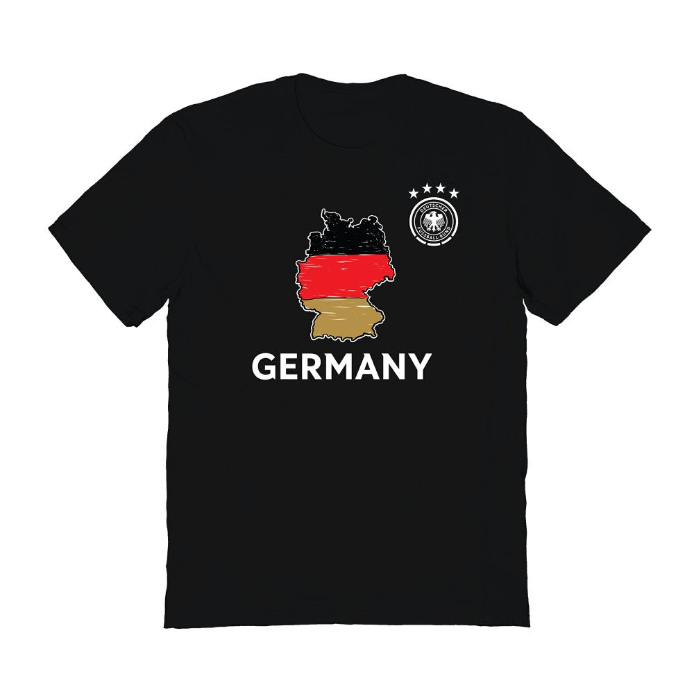 Germany National Team Vive La Fete Adult Map Style T-Shirt -  Black