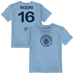 Rodri Manchester City Vive La Fete Youth Player Name & Number Color Badge T-Shirt -  Light Blue