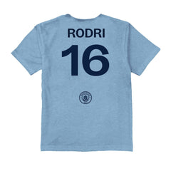 Rodri Manchester City Vive La Fete Youth Player Name & Number Color Badge T-Shirt -  Light Blue