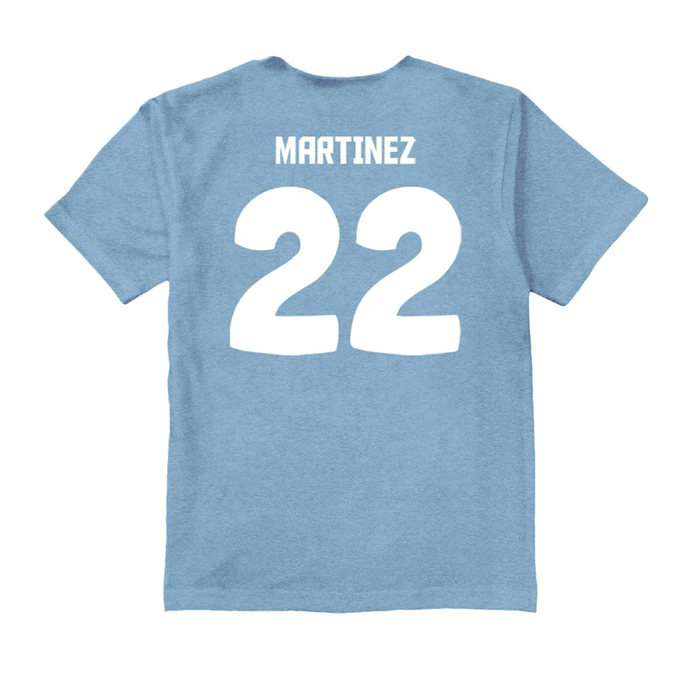 Lautaro Martinez Argentina National Team Vive La Fete Youth Player Name & Number Color Badge T-Shirt -  Light Blue