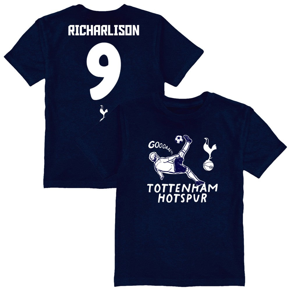 Richarlison Tottenham Hotspur Vive La Fete Youth Player Name & Number Chilena Style T-Shirt -  Navy