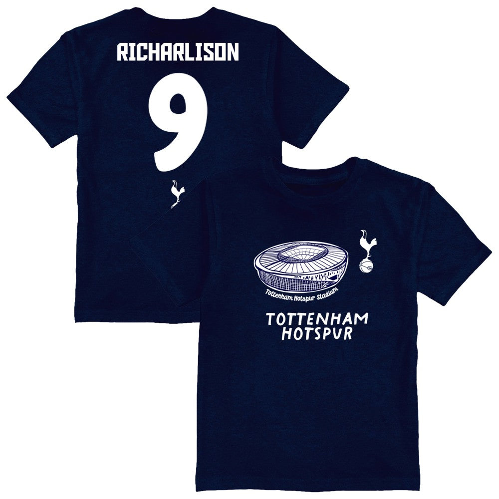Richarlison Tottenham Hotspur Vive La Fete Youth Player Name & Number Stadium Style T-Shirt -  Navy