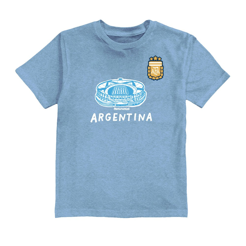 Julián Álvarez Argentina National Team Vive La Fete Youth Player Name & Number Stadium Style T-Shirt -  Light Blue