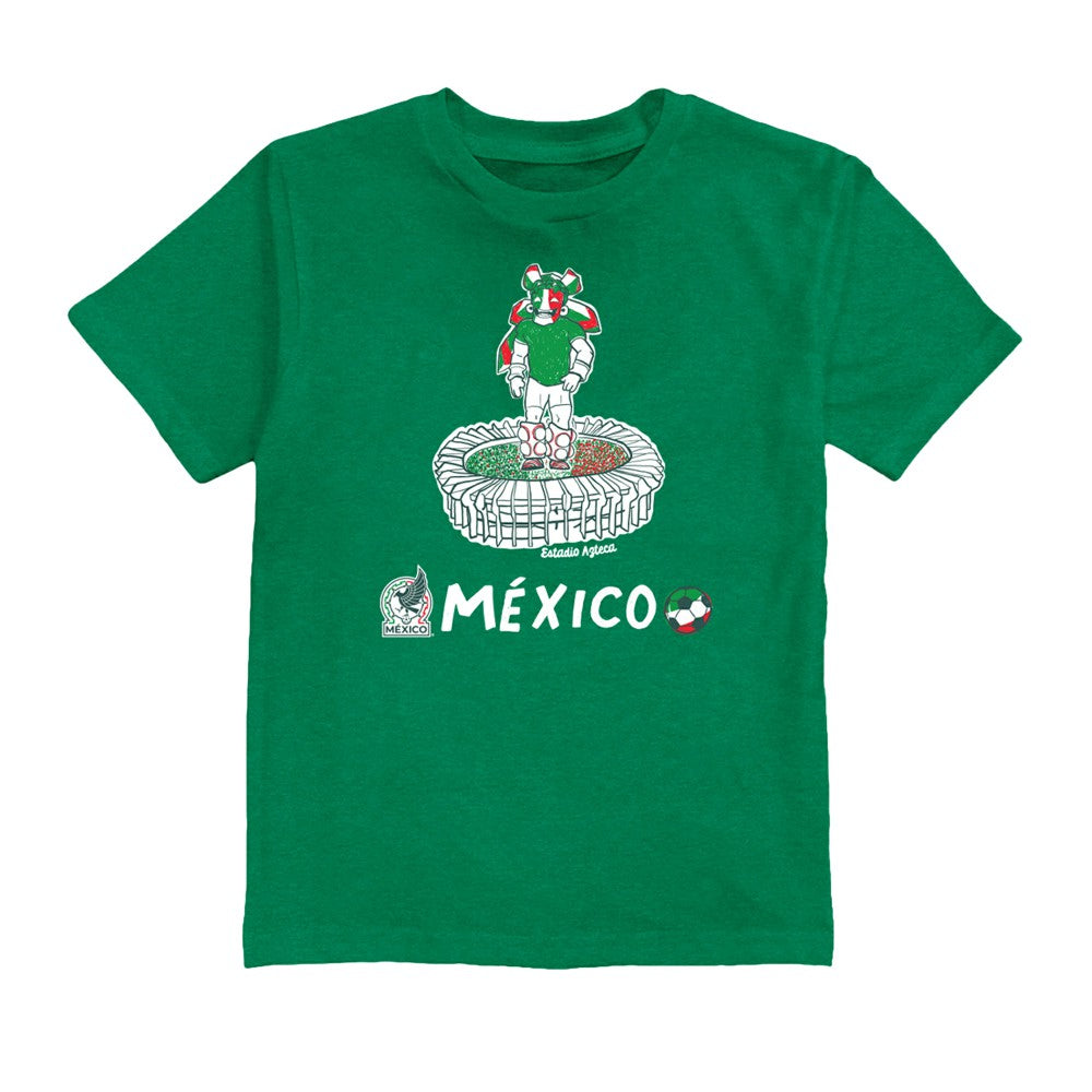 Santiago Gimenez Mexico National Team Vive La Fete Youth Player Name & Number Stadium Style T-Shirt -  Green