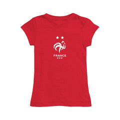 France National Team Vive La Fete Girls Youth Color Badge Fitted T-Shirt -  Red