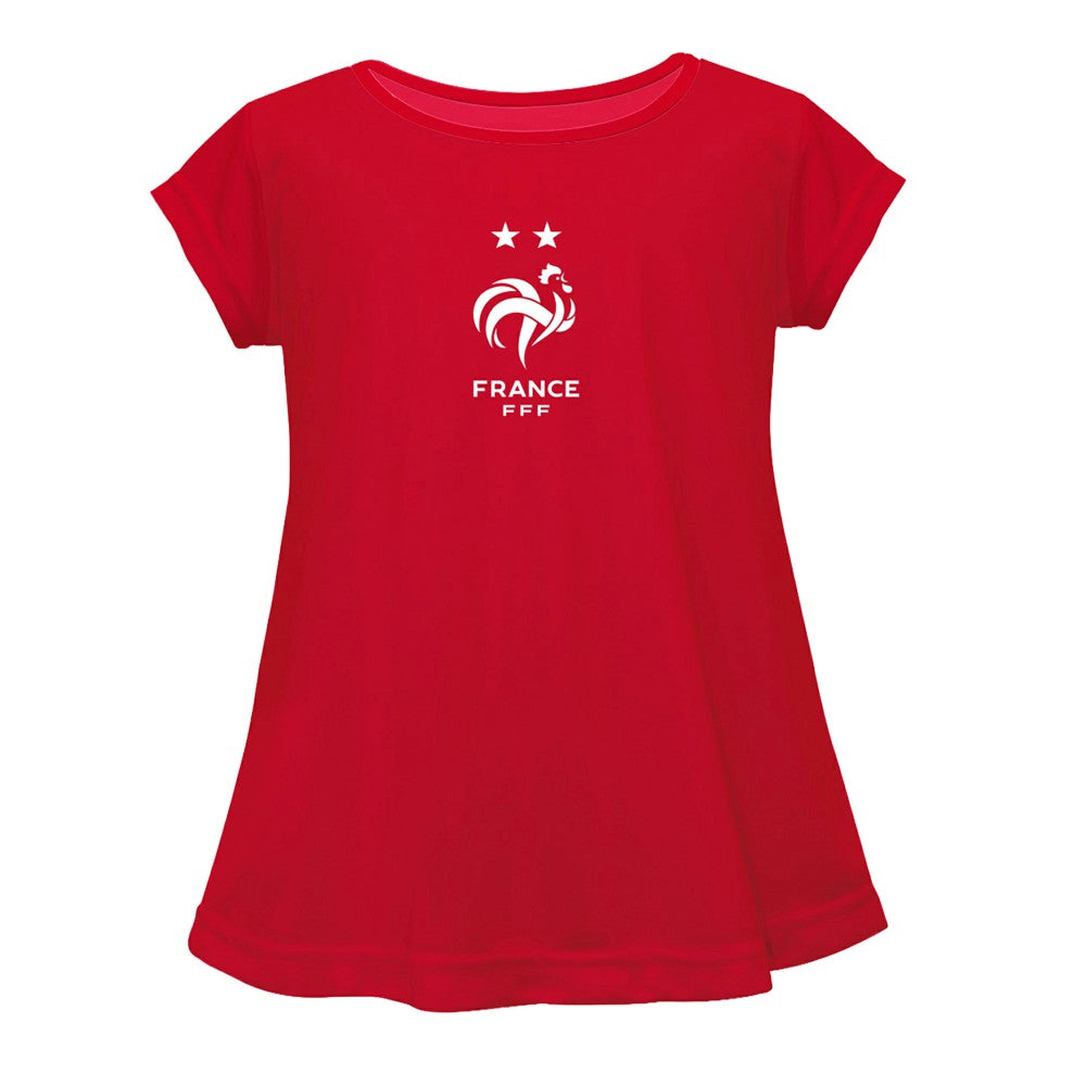 France National Team Vive La Fete Girls Youth Color Badge A-Line Top -  Red