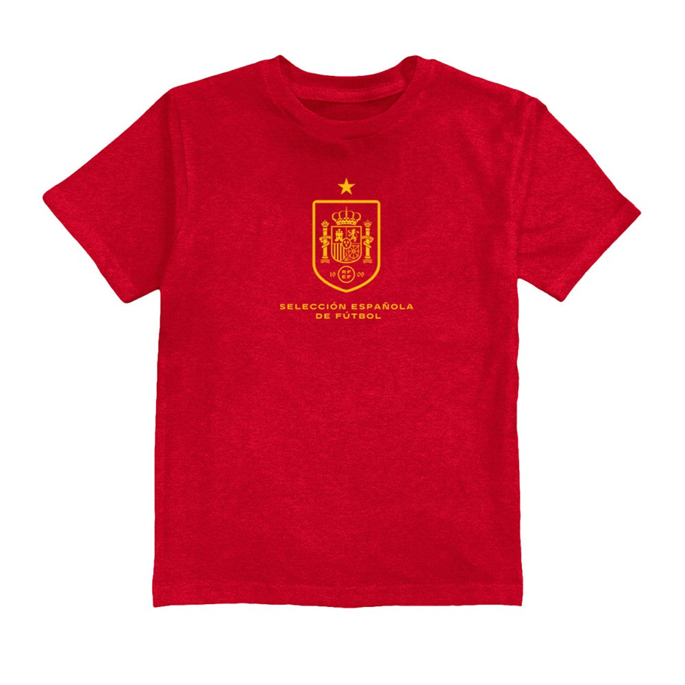 Spain National Team Vive La Fete Youth Color Badge T-Shirt -  Red