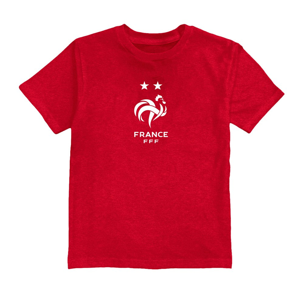 France National Team Vive La Fete Youth Color Badge T-Shirt -  Red