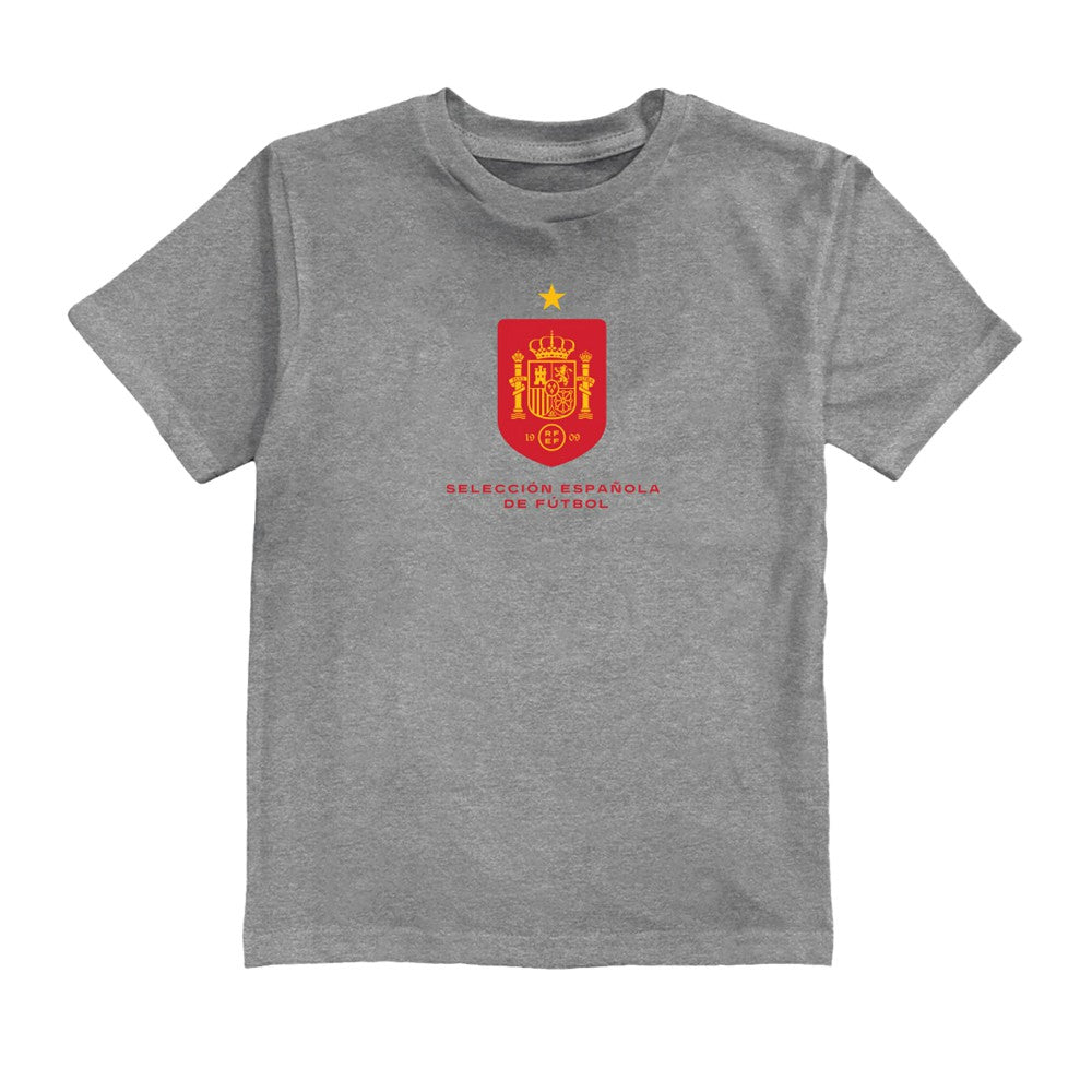 Spain National Team Vive La Fete Youth Color Badge T-Shirt -  Gray
