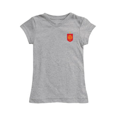 Spain National Team Vive La Fete Girls Youth Impressions Artwork Fitted T-Shirt -  Gray