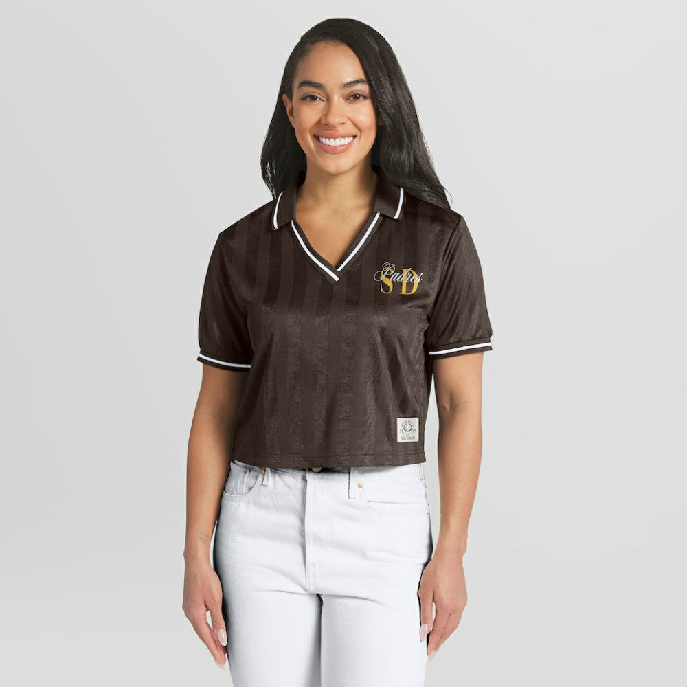MLB San Diego Padres WEAR by Erin Andrews Women's Cropped Polo