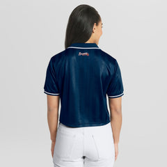 MLB Atlanta Braves WEAR by Erin Andrews Women's Cropped Polo