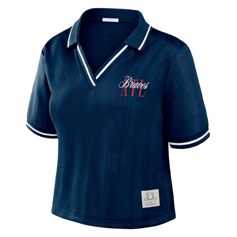 MLB Atlanta Braves WEAR by Erin Andrews Women's Cropped Polo