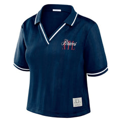MLB Atlanta Braves WEAR by Erin Andrews Women's Cropped Polo